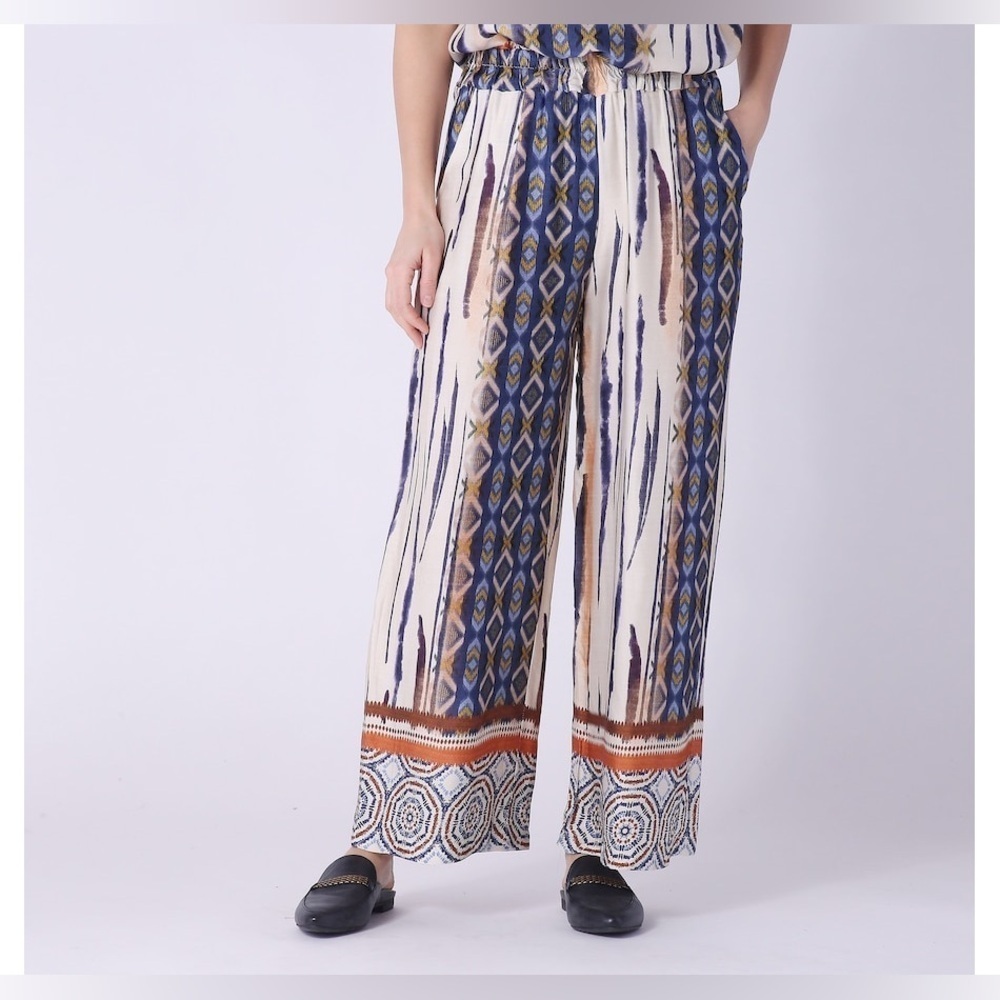 ORANGE AMORE ( Made in Italy) Bohemian Wide-Leg Pants SIze L